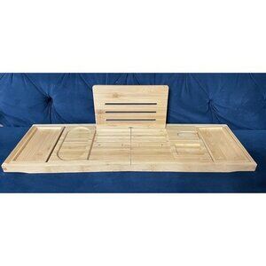 NIB Yirilan Adjustable Bamboo Bathroom Tray Luxury Folding‎ Book Computer Holder